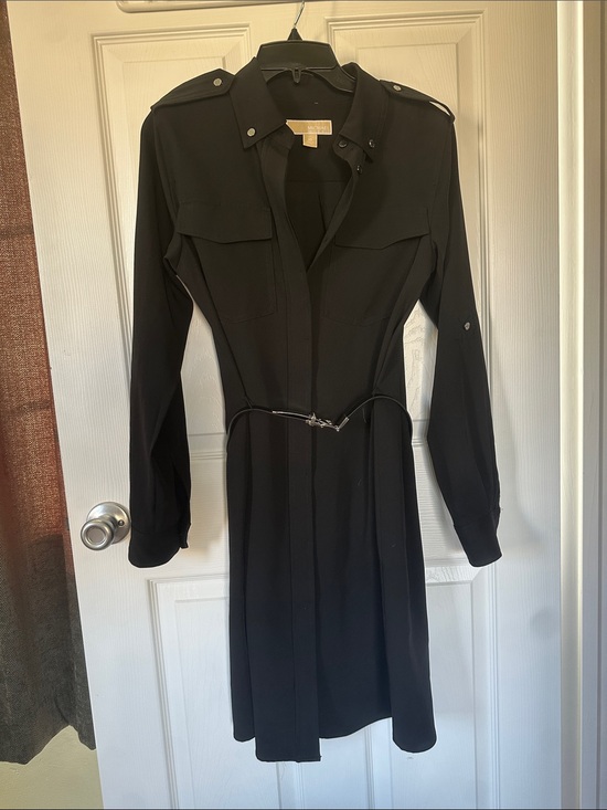 Michael Kors Dresses & Skirts - Michael Kors Black Long Sleeve Shirt Dress with Belt